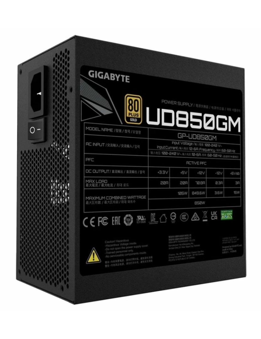 imagem de Fonte de Alimentação Gigabyte GP-UD850GM 850 W 80 Plus Gold3