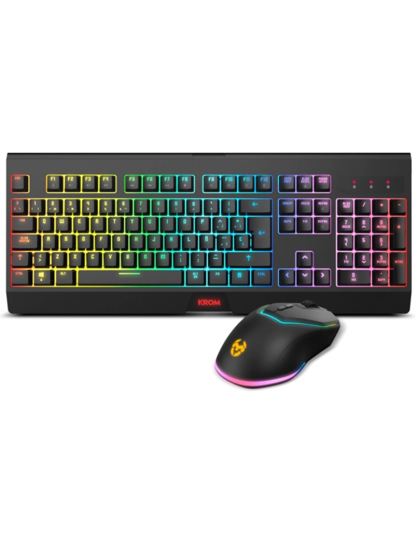 imagem de Teclado Krom NXKROMKBLSP Preto Multicolor Qwerty espanhol1