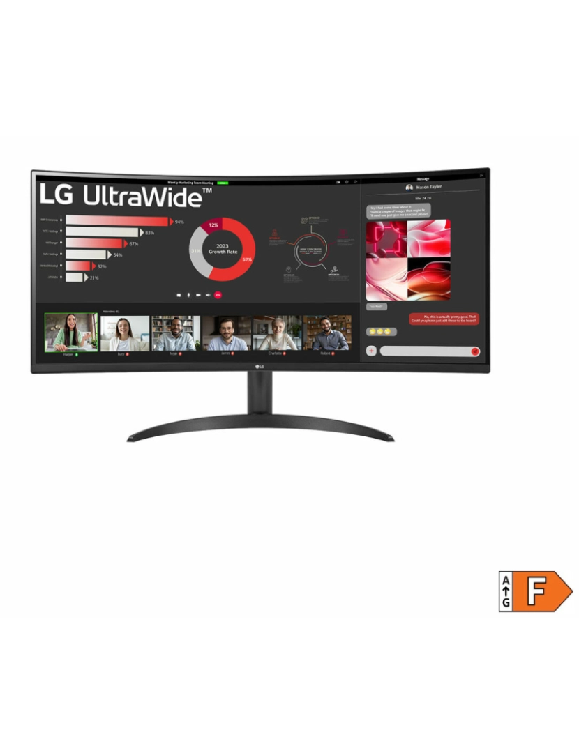 imagem de Monitor LG 34WR50QC-B 34" HDR10 VA LCD Flicker free 50-60  Hz2