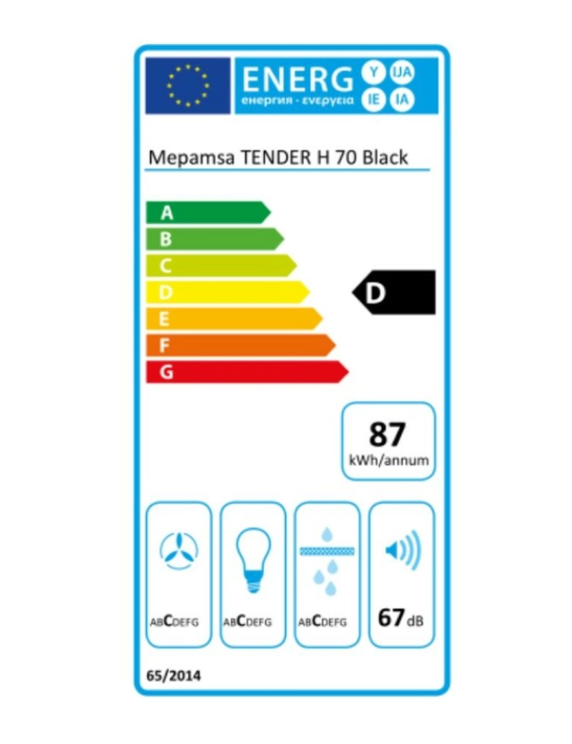 imagem de Extrator Convencional Mepamsa 110.0270.806 70 cm 705 m3/h 44 dB 800W Preto C3