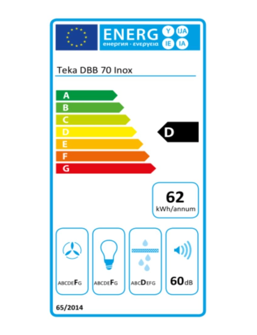 imagem de Extrator Convencional Teka DBB70 I 70 cm 380 m3/h 60 dB 195W3