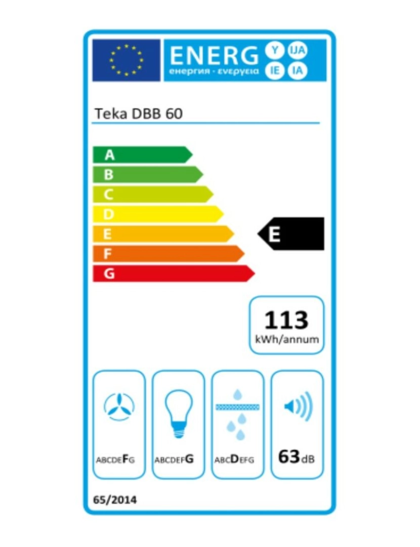 imagem de Extrator Convencional Teka DBB60 I 60 cm 380 m3/h 60 dB 195W3