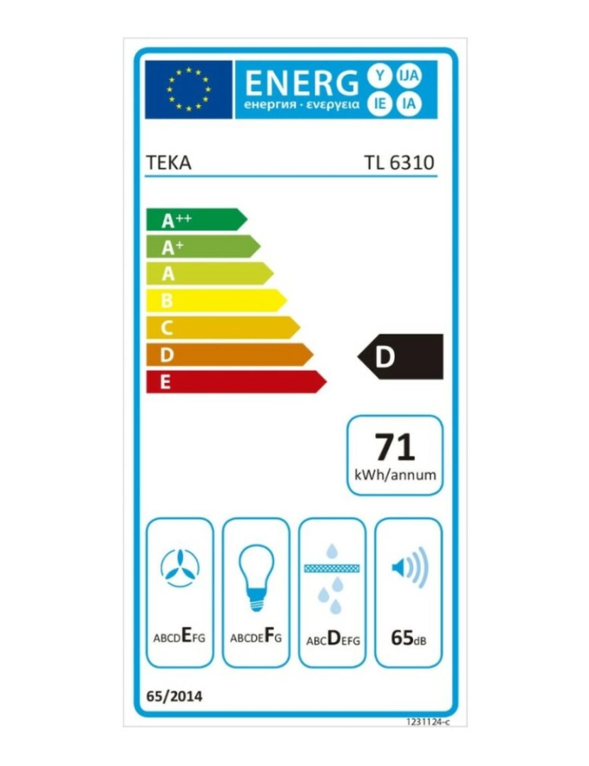 imagem de Extrator Convencional Teka TL6310W 60 cm 332 m3/h 65 dB 231W2