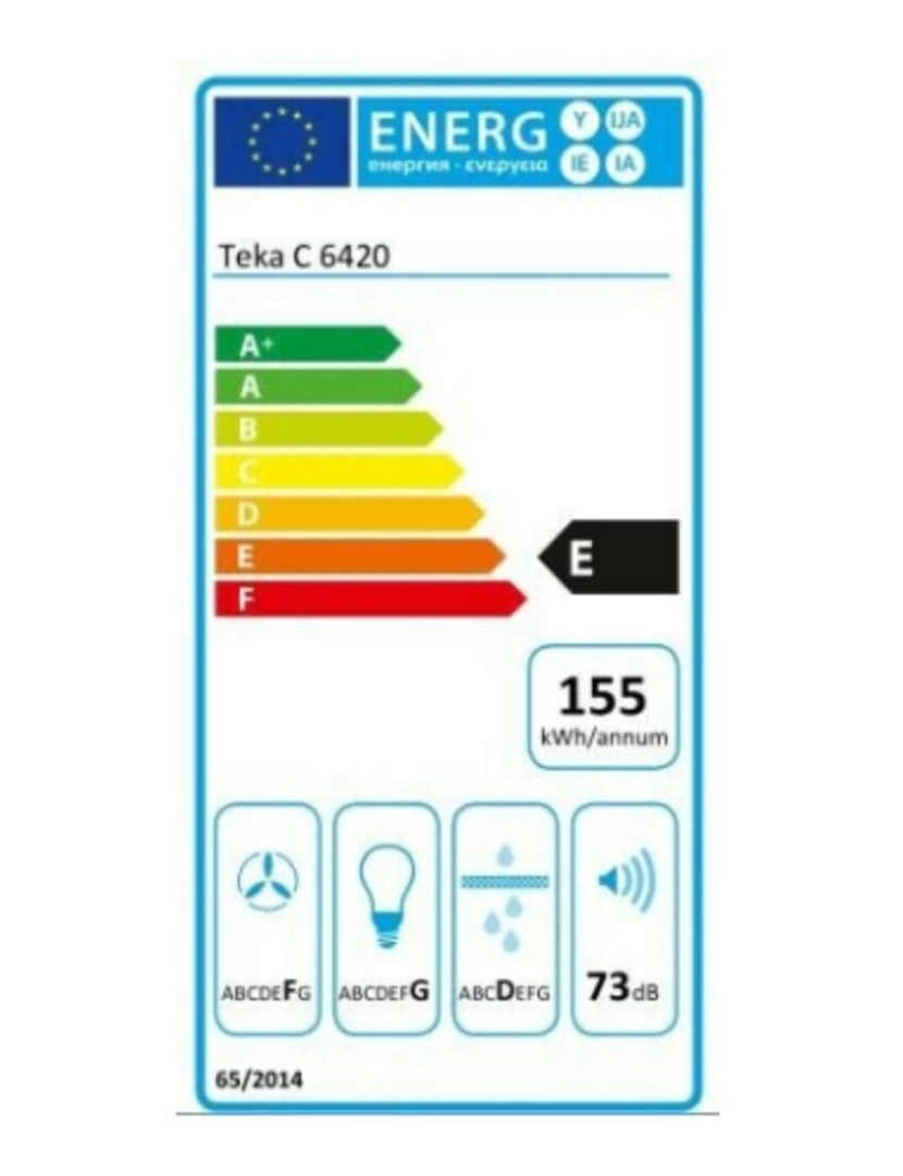 imagem de Extrator Convencional Teka C6420BK 60 cm 375 m3/h 73 dB 316W2