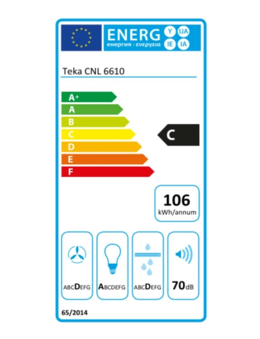 imagem de Extrator Convencional Teka 40436830 60 cm 694 m3/h 63 dB 233W Aço2