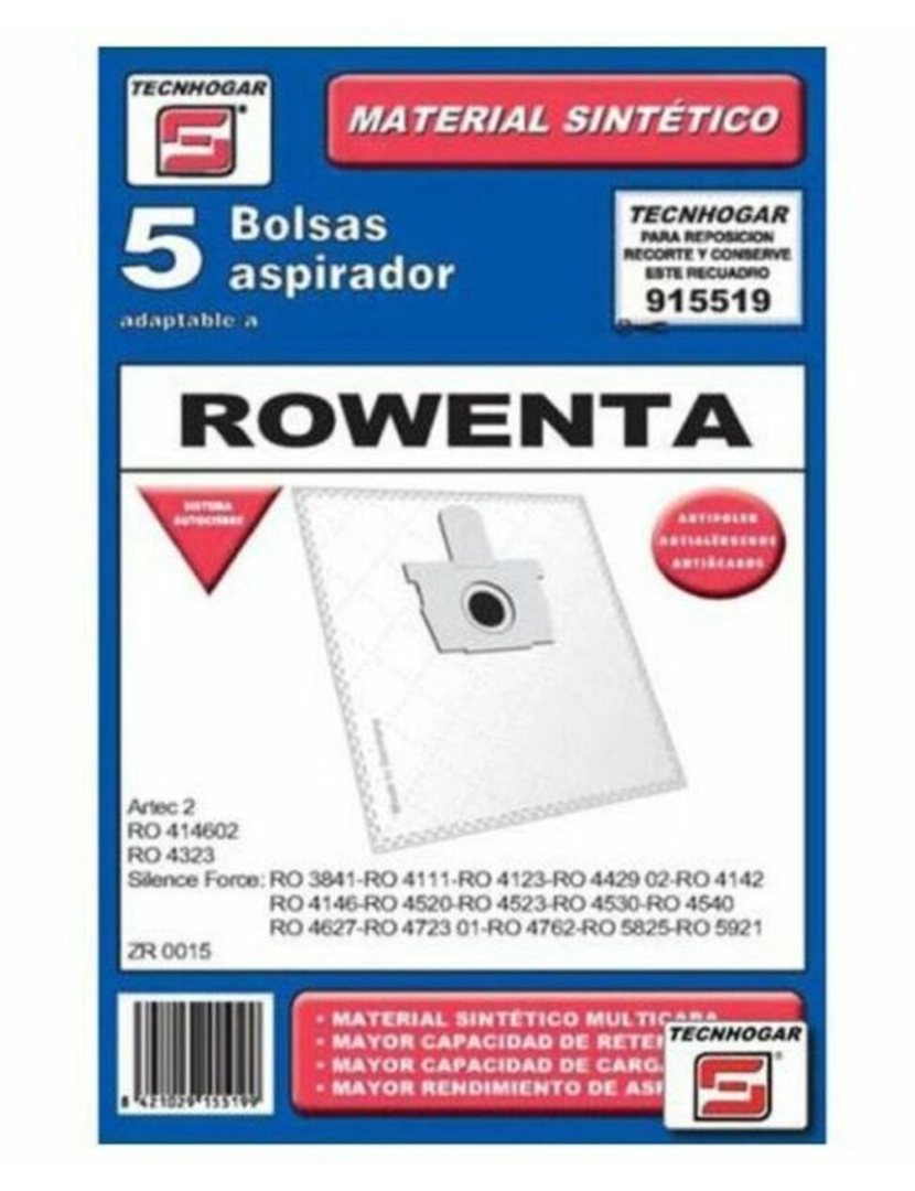 Tecnhogar - Bolsa Sobresselente para Aspirador Tecnhogar 915519 (5 uds)