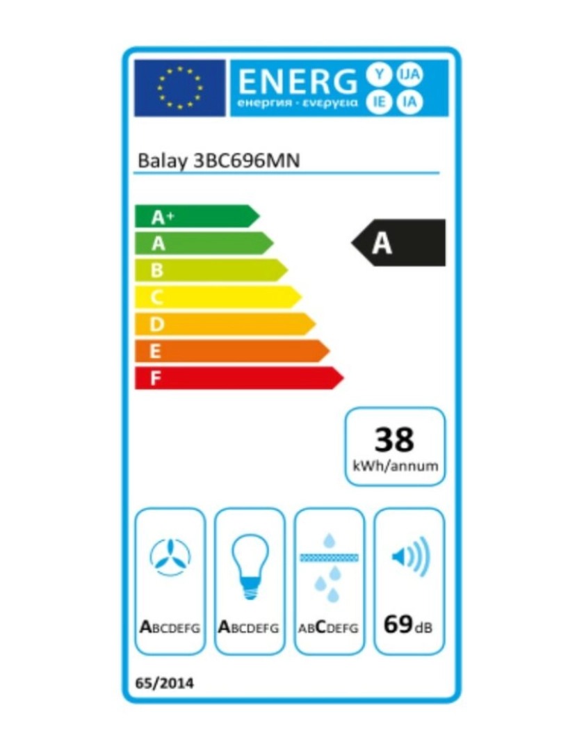 imagem de Extrator Convencional Balay 3BC696MN 90 cm 600 m3/h 69 dB 220 W Preto2