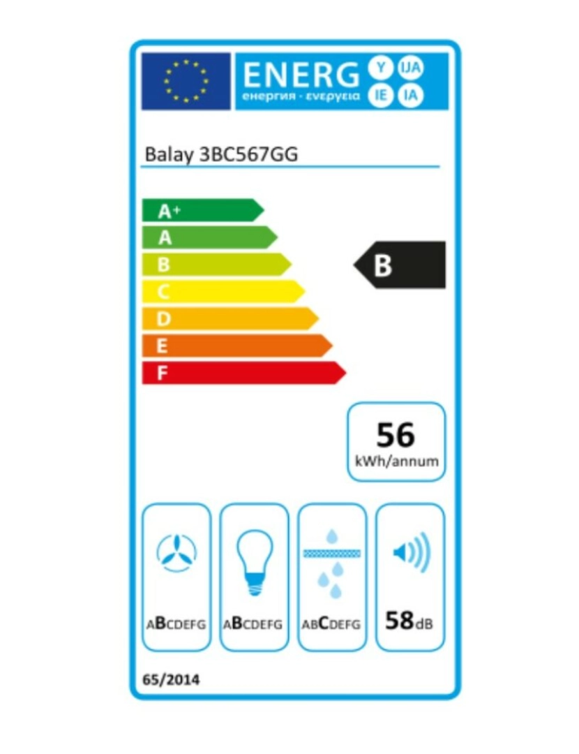 imagem de Extrator Convencional Balay 3BC567GG 60 cm 660 m3/h 57 dB2