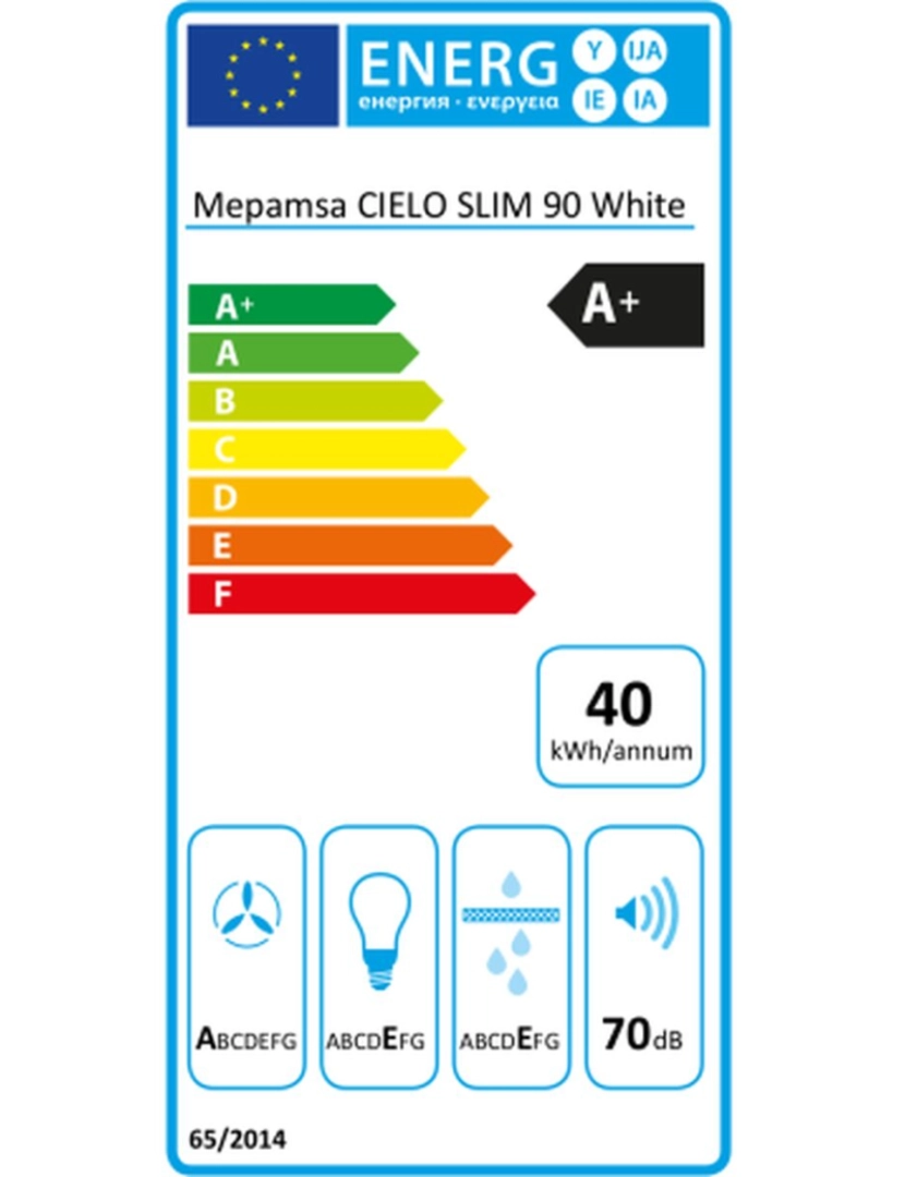 imagem de Extrator Convencional Mepamsa 350.0528.003 90 cm 720 m3/h 63 dB 145W Branco A+2