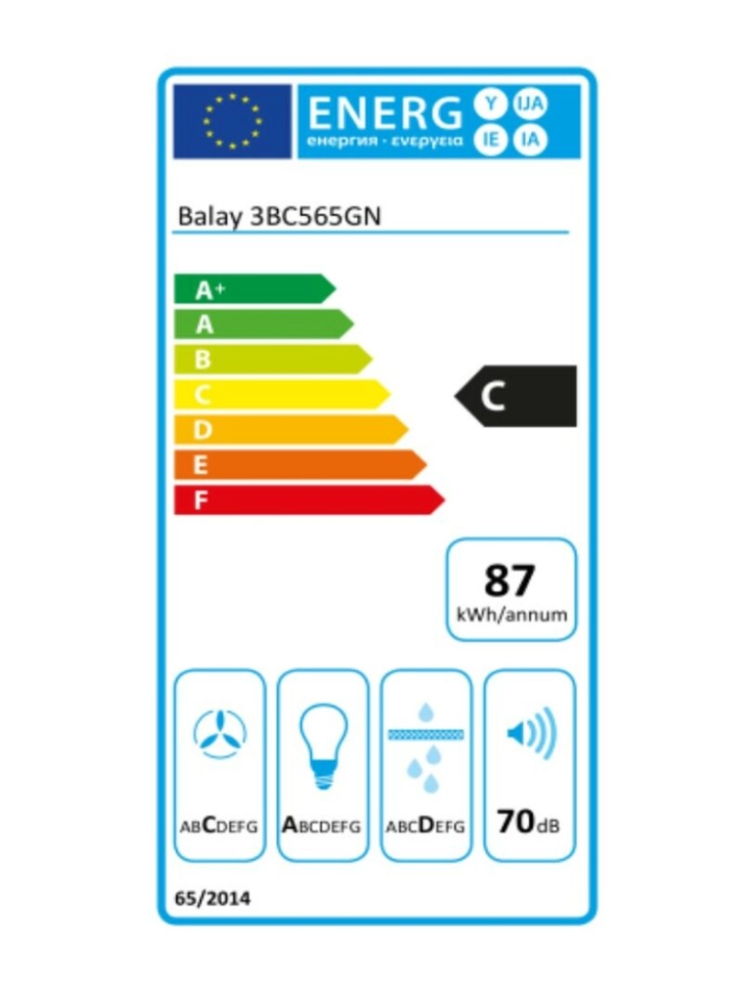 imagem de Extrator Convencional Balay 3BC565GN 60 cm 530 m3/h 216 W C Preto2