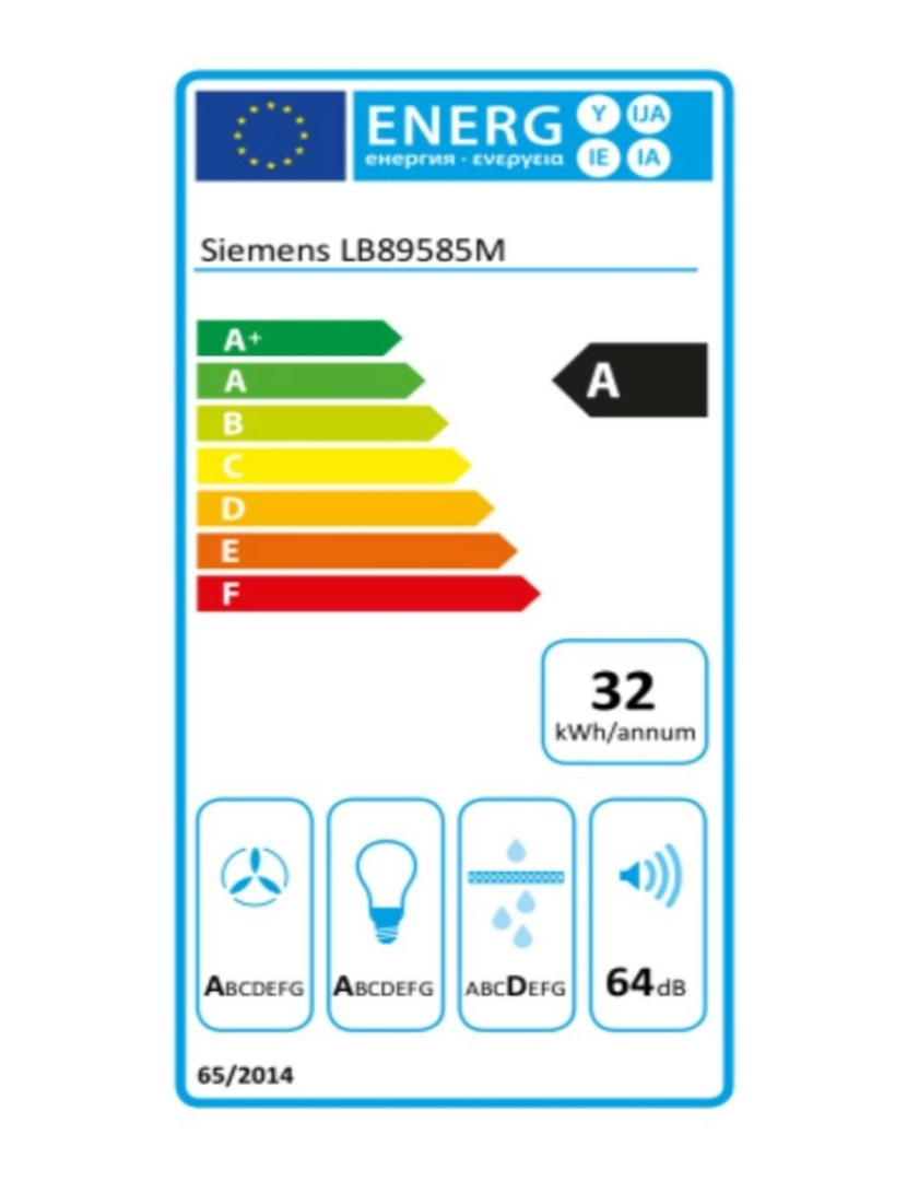 imagem de Extrator Convencional Siemens AG LB89585M 86 cm 800 m³/h 170W A++ Prateado Aço2