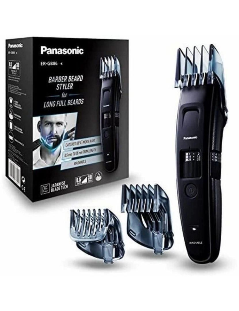 imagem de Aparador de Cabelo-Máquina de Barbear Panasonic ER-GB86-K503 0,5-30 mm (3 Unidades)1
