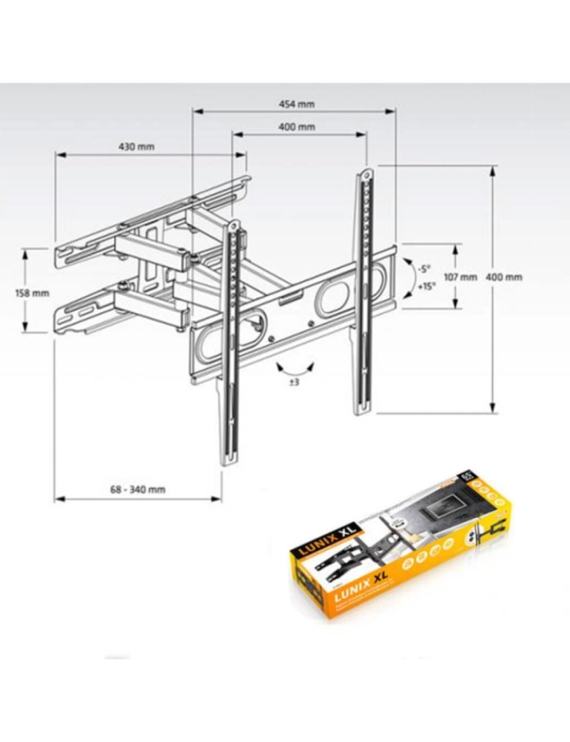 imagem de Suporte para TV com braço Axil AC0593E 26"-65" 30 Kg 26" 30 Kg2