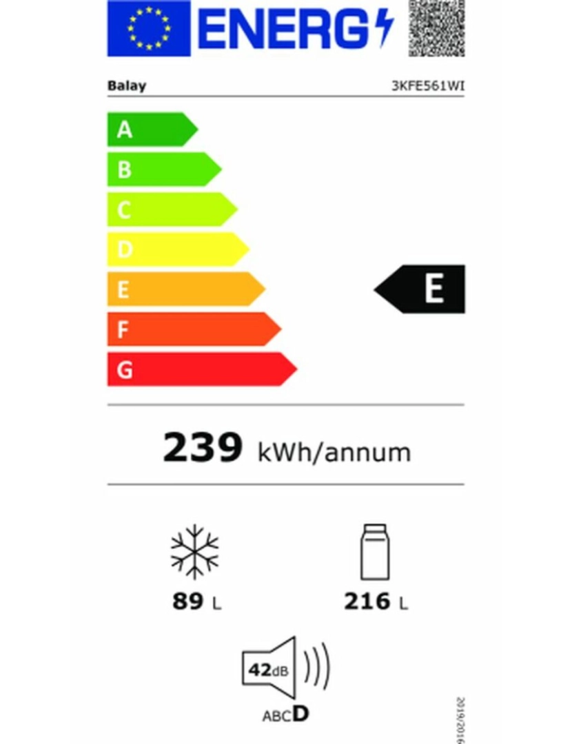 imagem de Frigorífico Combinado Balay 3KFE561WI  Branco (186 x 60 cm)4