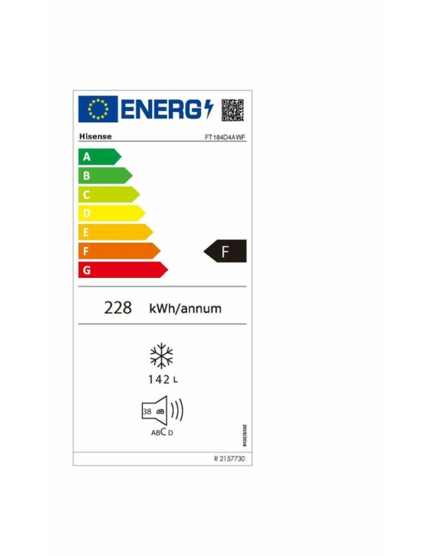 imagem de Congelador Hisense FT184D4AWF  Branco (62,5 x 55,9 x 85,4 cm)3