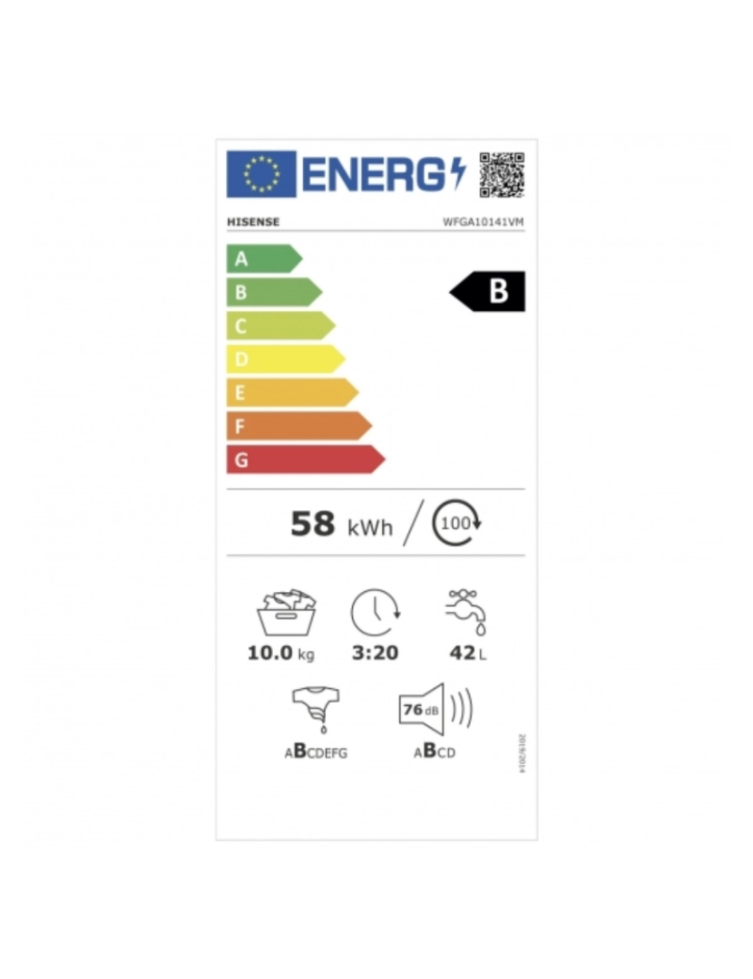 imagem de Máquina de lavar Hisense WFGA10141VM 1400 rpm Branco 10 kg2