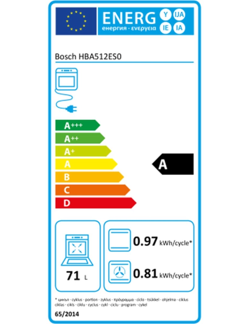 imagem de Forno Multifunções BOSCH HBA512ES0 71 L 3400W2