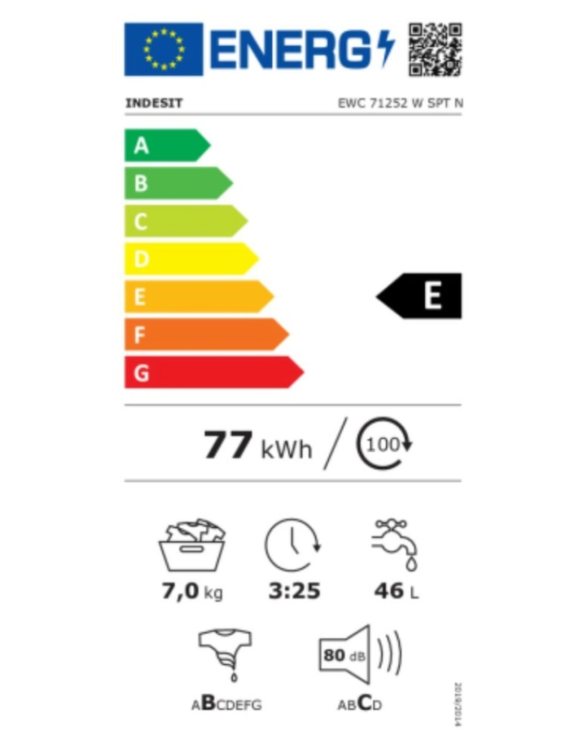 imagem de Máquina de lavar Indesit EWC 71252 W SPT N 1000 rpm Branco 59,5 cm 1200 rpm 7 kg3