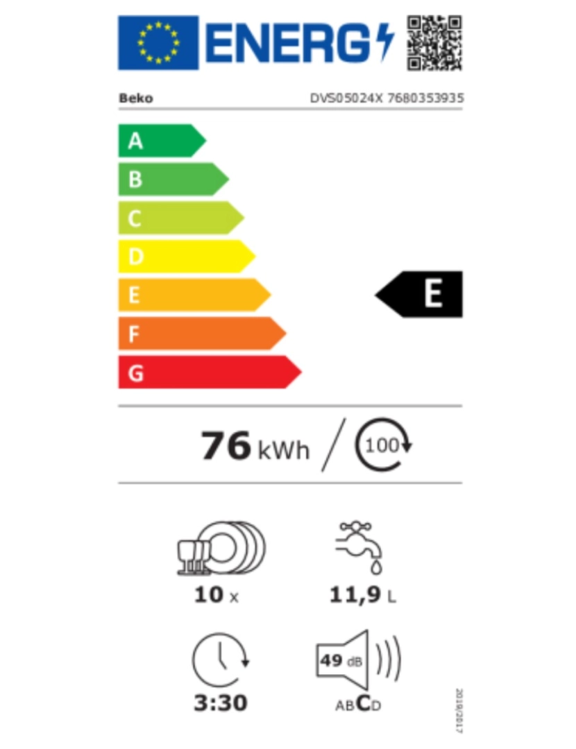 imagem de Lava-louça BEKO DVS05024X Aço inoxidável (45 cm)4