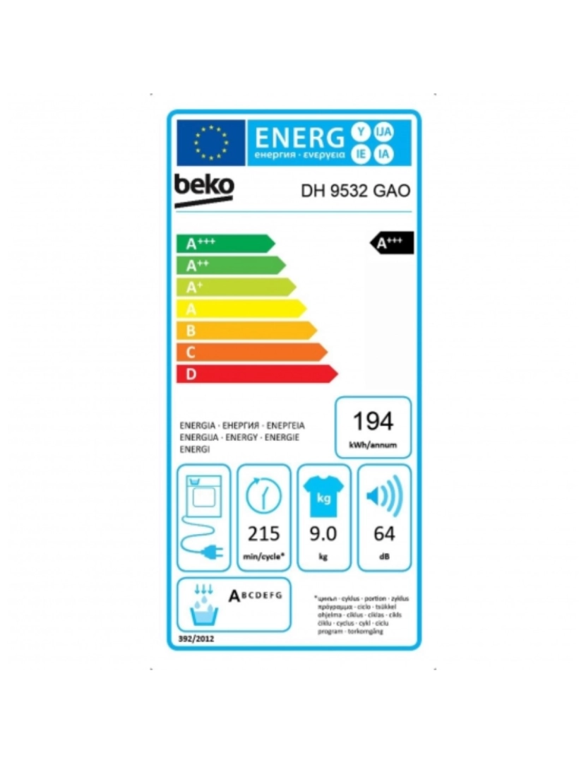 imagem de Secadora de condensação BEKO DH 9532 GAO Branco5