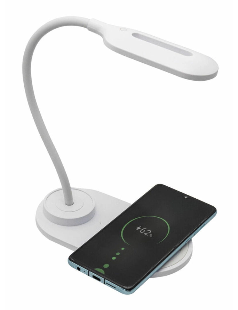 imagem de Lâmpada LED com Carregador sem Fios para Smartphones Denver Electronics LQI-55 Branco 5 W1