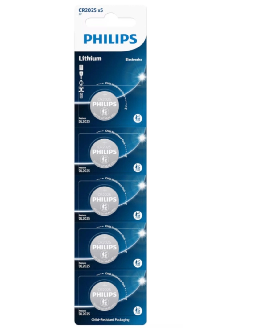 Philips - Pilha de Botão de Lítio Philips CR2025
