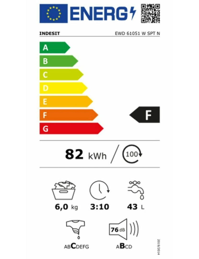 imagem de Máquina de lavar Indesit EWD 61051 W SPT N 6 Kg 1000 rpm3