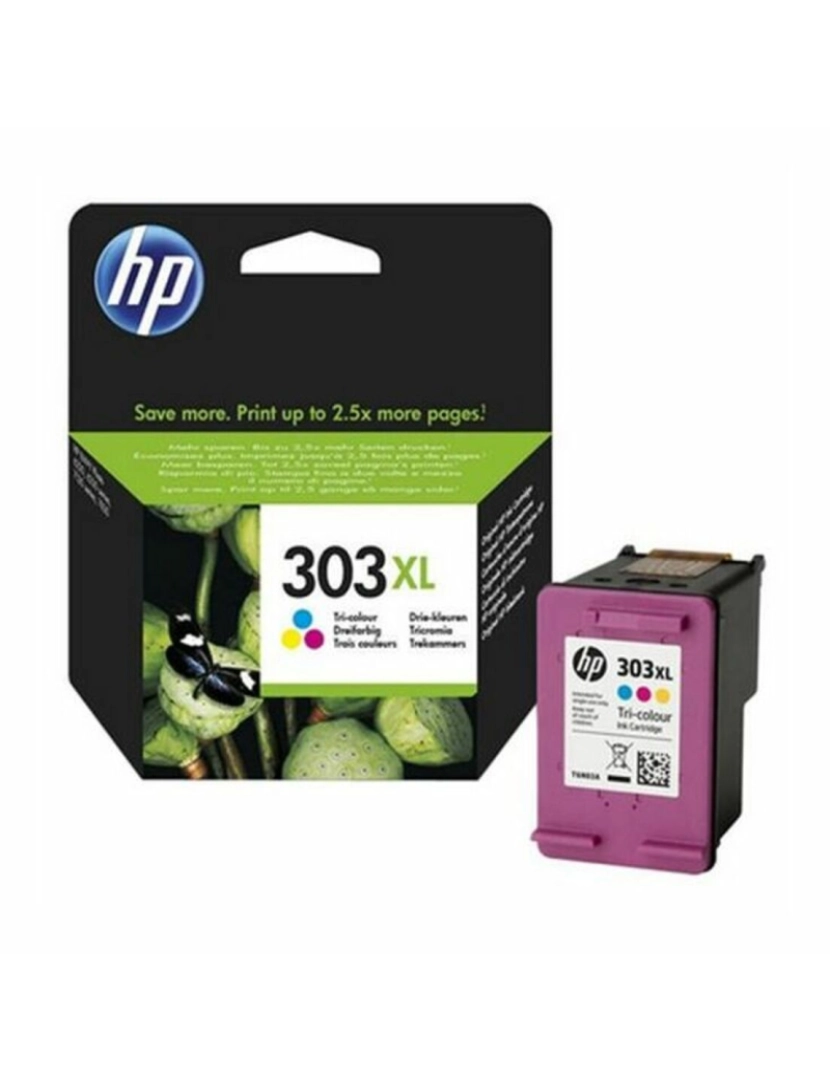 HP - Tinteiro de Tinta Original HP T6N03AE Tricolor Ciano/Magenta/Amarelo