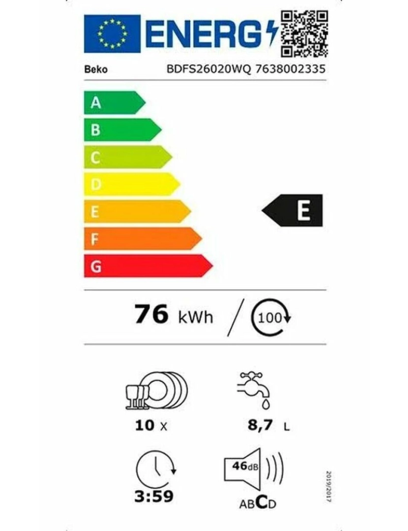 imagem de Lava-louça BEKO BDFS26020WQ 45 cm3