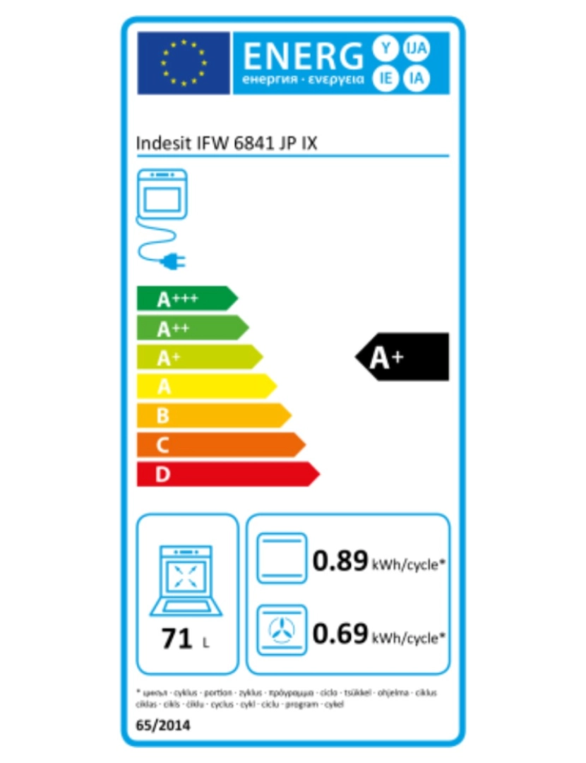 imagem de Forno Pirolítico Indesit IFW6841JPIX 3300W 71 L2