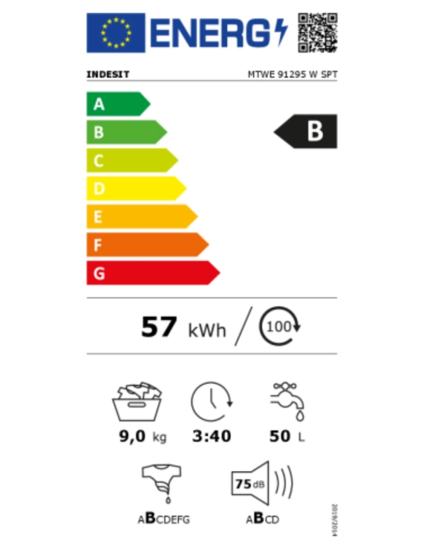 imagem de Máquina de lavar Indesit MTWE91295WSPT 1200 rpm 9 kg2