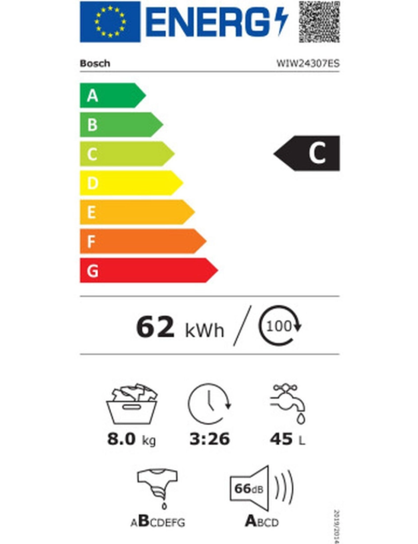 imagem de Máquina de lavar BOSCH WIW24307ES 59,6 cm 1200 rpm 8 kg2