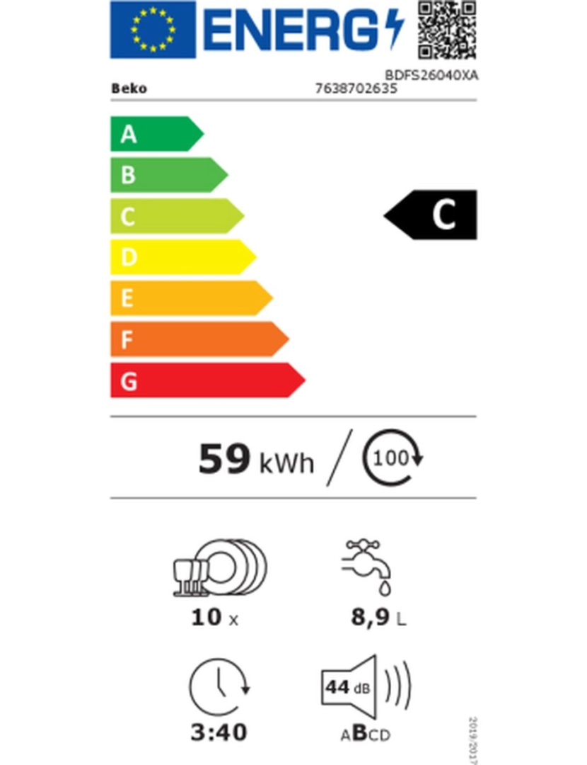 imagem de Lava-louça BEKO BDFS26040XA 45 cm5