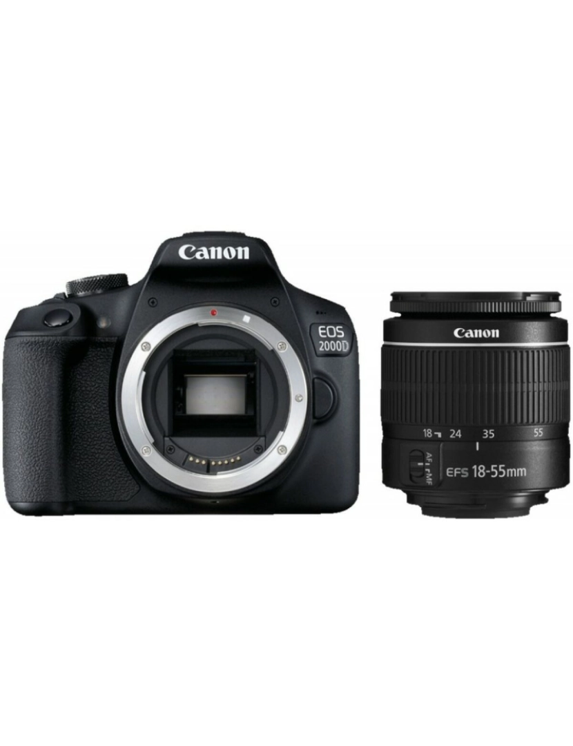 Canon - Câmara Digital Canon 2000D + EF-S 18-55mm Preto