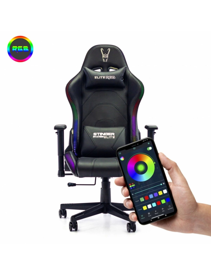 imagem de Cadeira de Gaming Woxter STINGER ELITE Preto RGB1