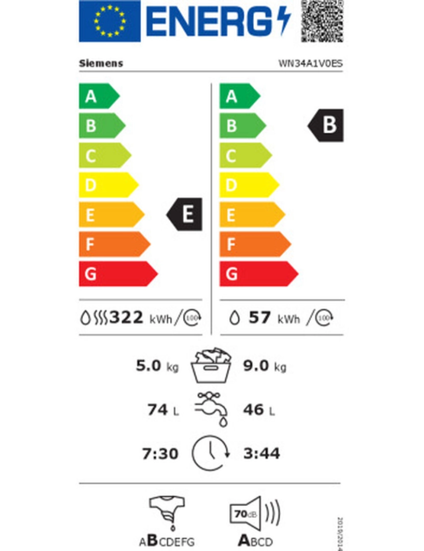 imagem de Máquina de lavar e secar Siemens AG WN34A1V0ES 1400 rpm2