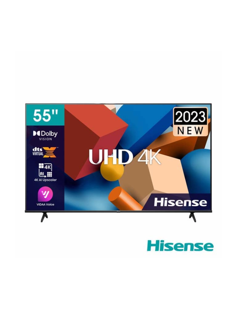 Hisense - Smart TV Led 55´´UHD 4K 3 HDMI DVB-T2/T/C/S2/S HDR10 