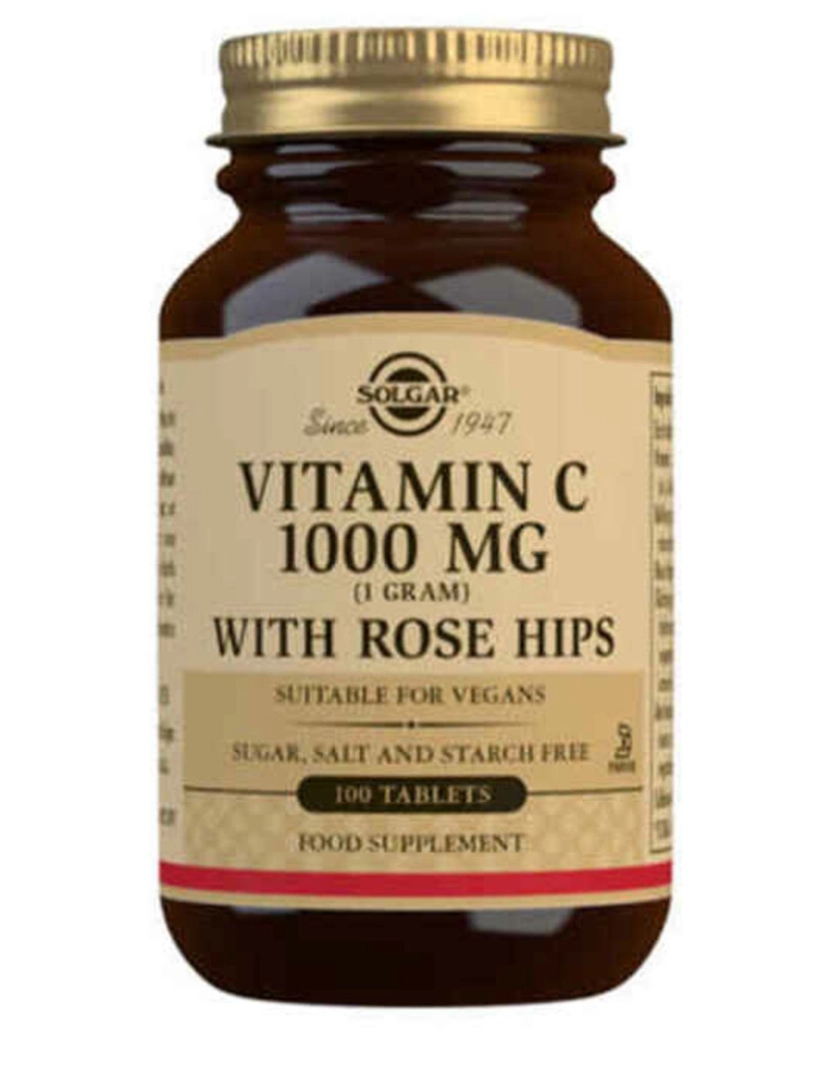 Solgar - Rose Hips + Vitamina C Solgar Rose Hips C (100 uds)