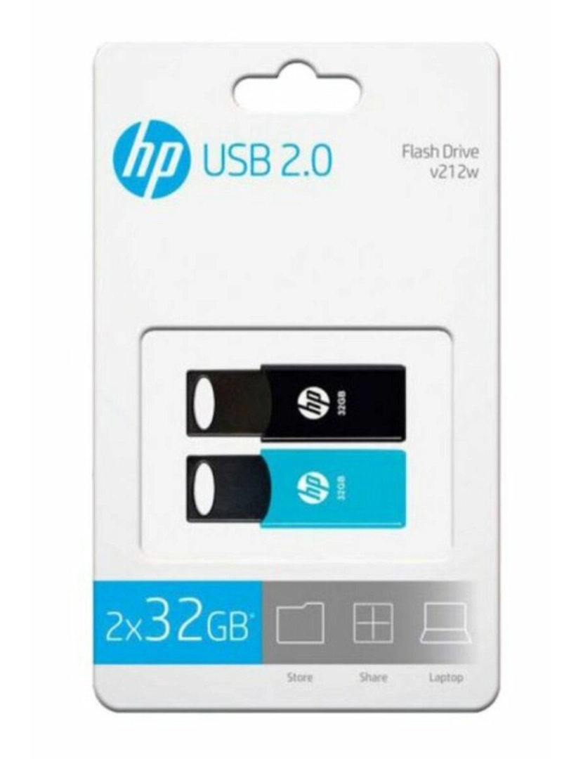 HP - Memória USB HP 212 USB 2.0 Azul/Preto (2 uds)