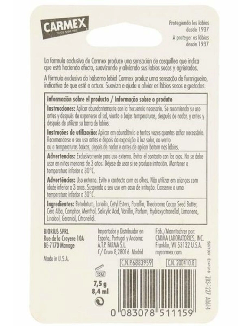 imagem de Bálsamo labial hidratante Carmex COS 002 BL (7,5 g)2