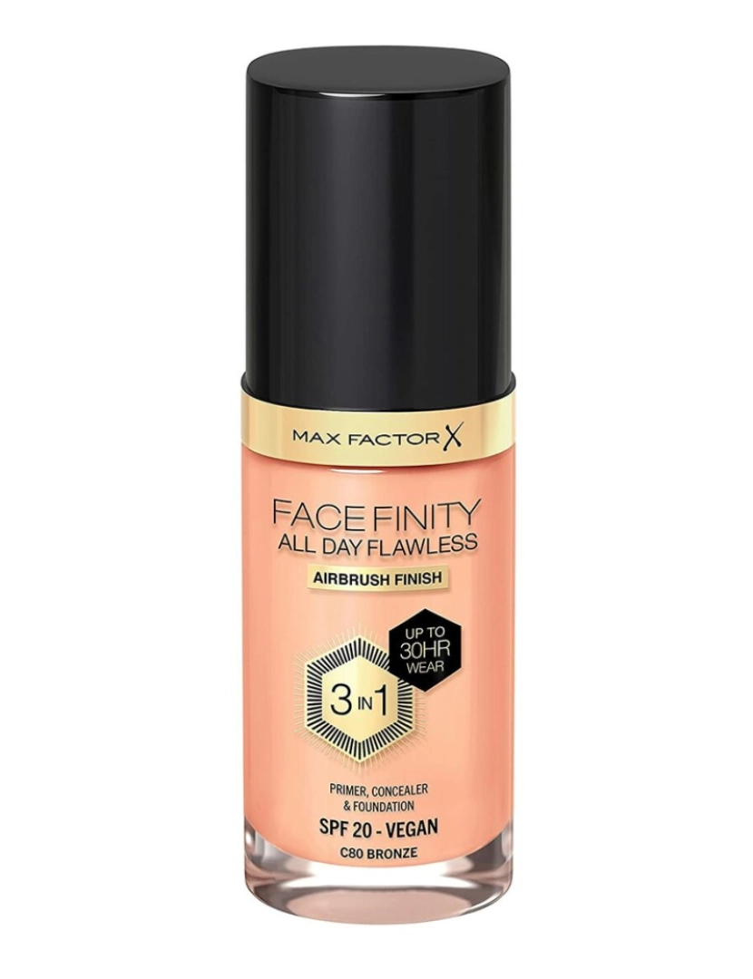Max Factor - Base de Maquilhagem Cremosa Max Factor Facefinity 3 em 1 Spf 20 Nº 80 Bronze 30 ml
