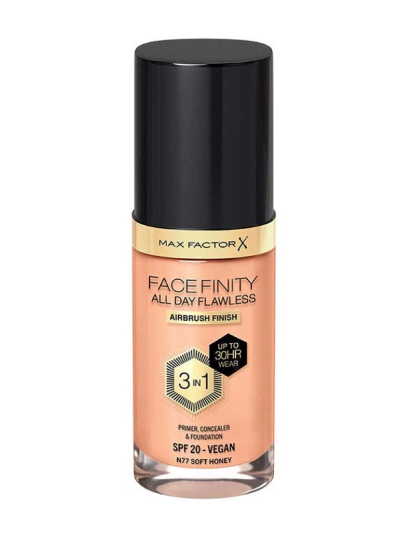 Max Factor - Facefinity 3In1 Primer, Concealer & Foundation #77-Soft Honey 30 Ml