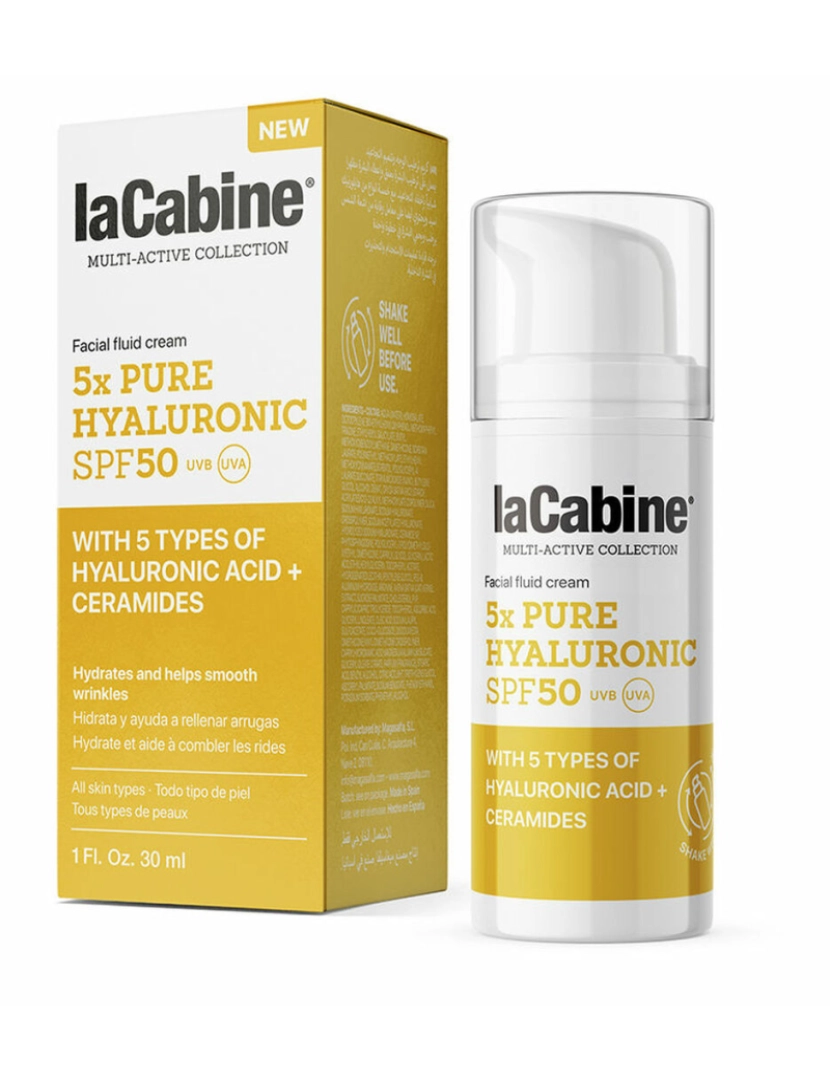 Lacabine - Protetor Solar Fluido laCabine 5x Pure Hyaluronic Spf 50 30 ml