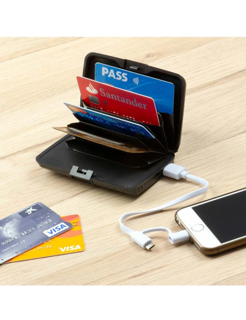 Innovagoods - Porta-Cartões com Bloqueio RFID e Power Bank Sbanket