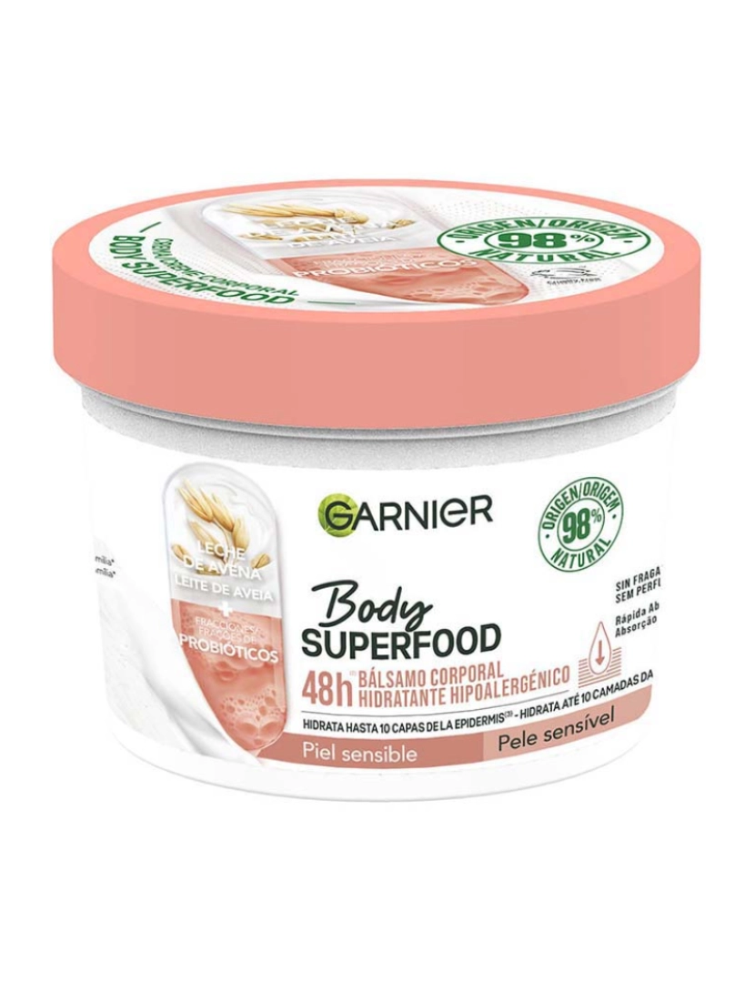 Garnier - Body Superfood Bálsamo Corporal Hidratante Hipoalergénico 380 Ml