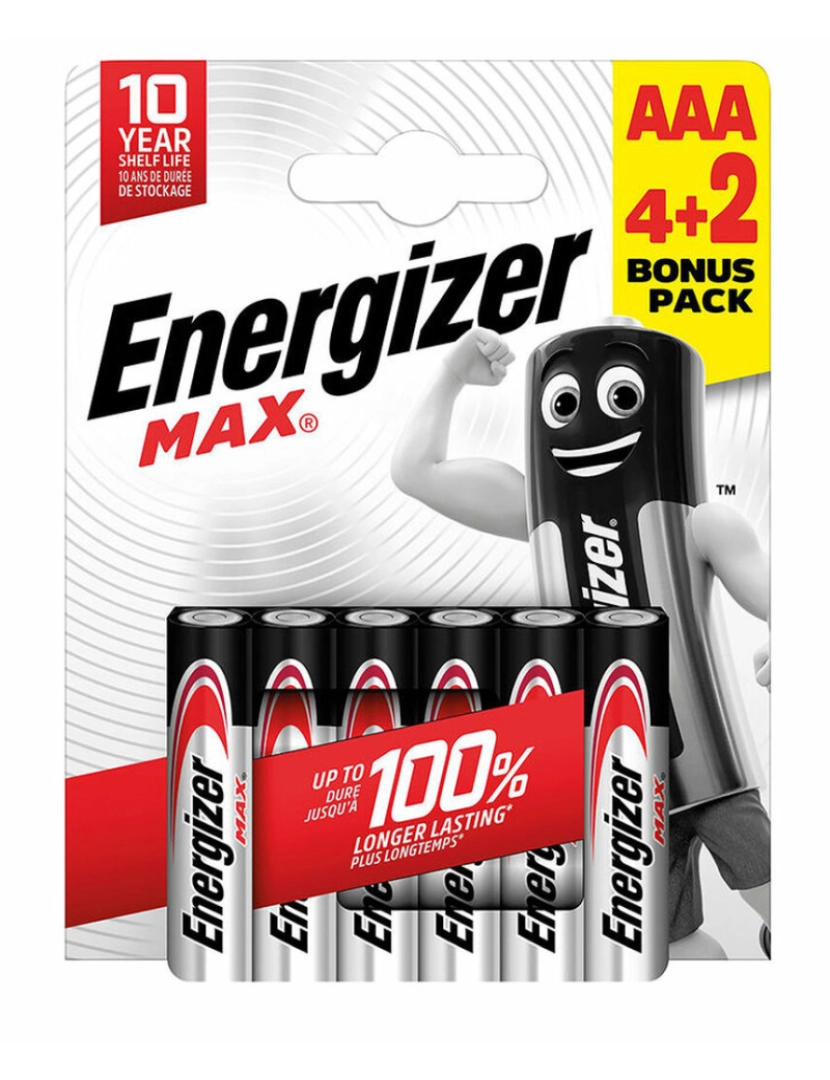 Energizer - Pilhas Alcalinas LR03 Energizer Max (6 Unidades)