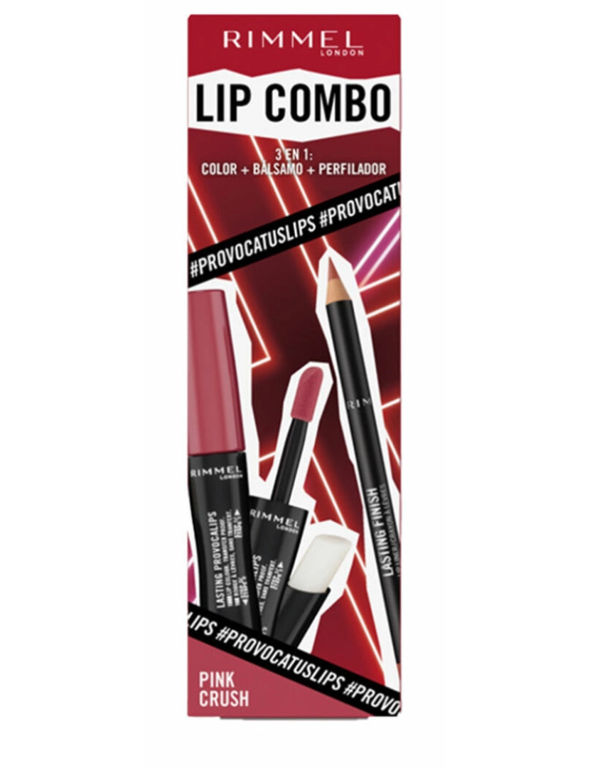 Rimmel London - Conjunto de Maquilhagem Rimmel London Lip Combo 3 Peças Pink Crush