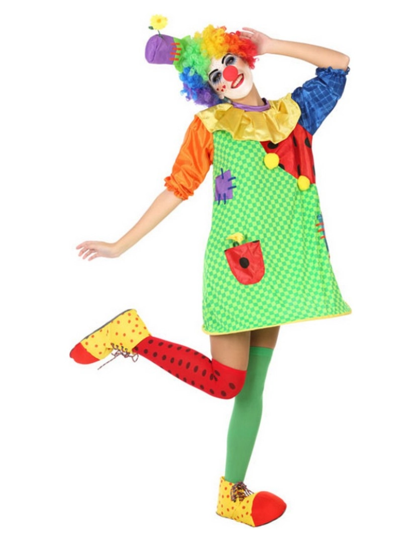 Bigbuy Carnival - Fantasia para Adultos Clown Verde Multicolor XL