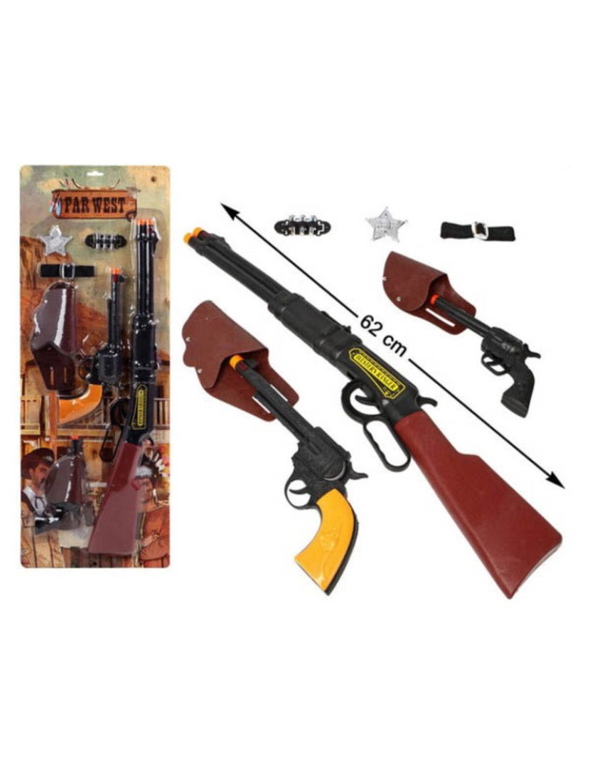 Bigbuy Carnival - Conjunto de Pistolas do Oeste 8411 (7 Pcs)