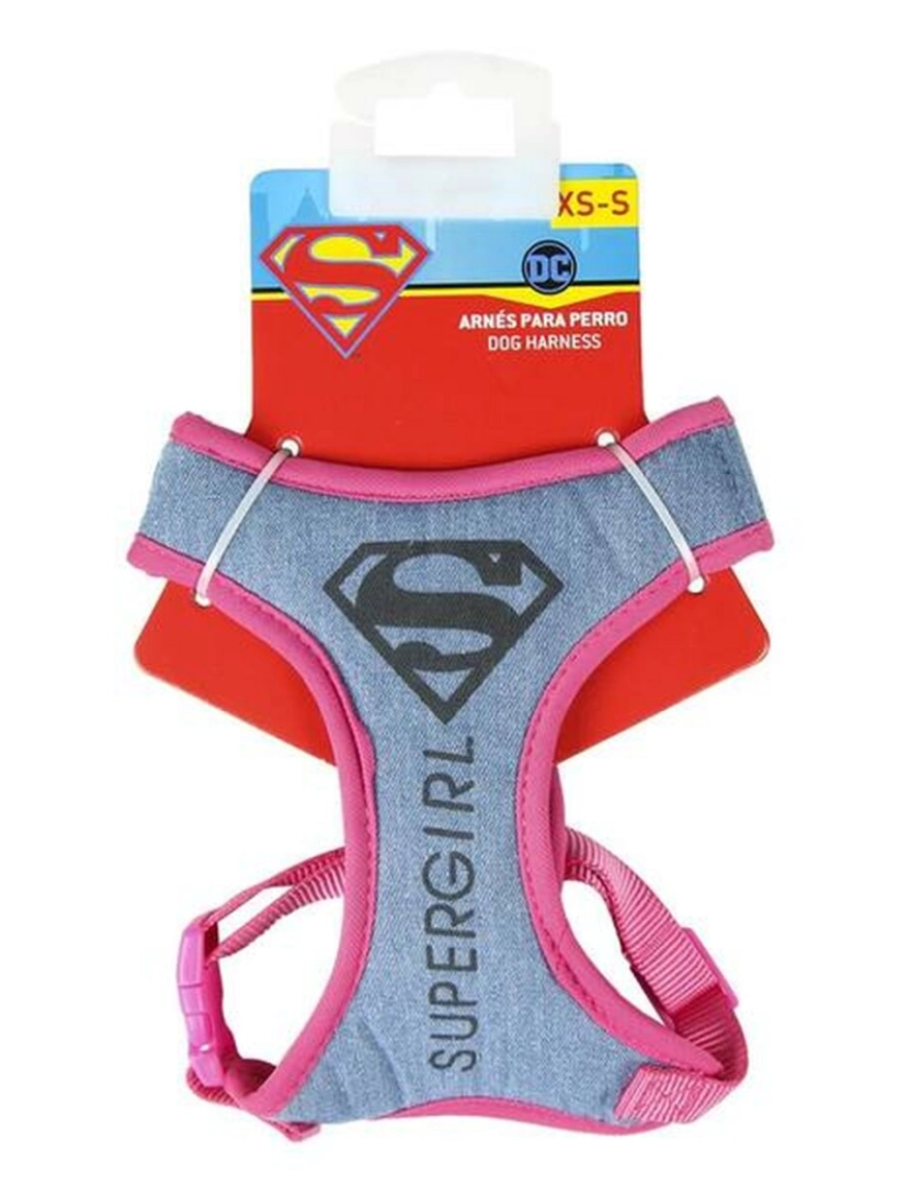 Superman - Arnês para Cães Superman Cor de Rosa M/L